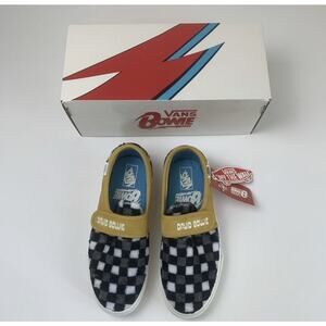Vans x David Bowie Mens 7.5 Hunky Dory Slip-On 47 Sneaker Faux Fur Checkerboard